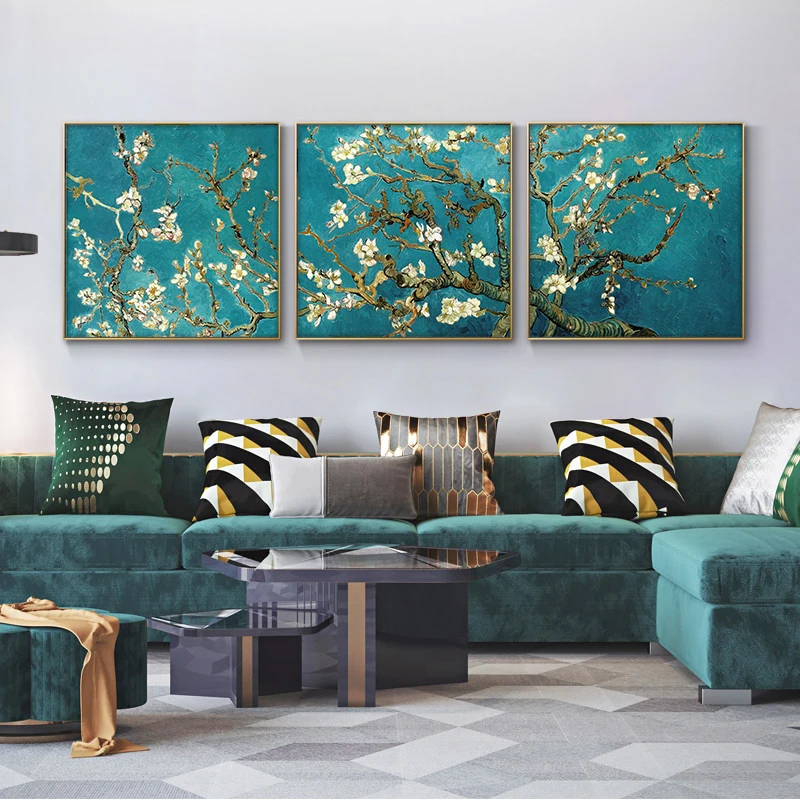 

3Pcs Van Gogh Almond Blossom Canvas Art Paintings Home Wall Decor Impressionist Flowers Canvas Prints For Living Room Cuadros