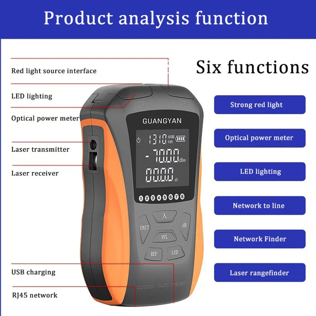 

4 In 1 Multifunction Machine Optical Power Meter Lighting OPM Visual Fault Locator Network Cable Test Optical Fiber Tester
