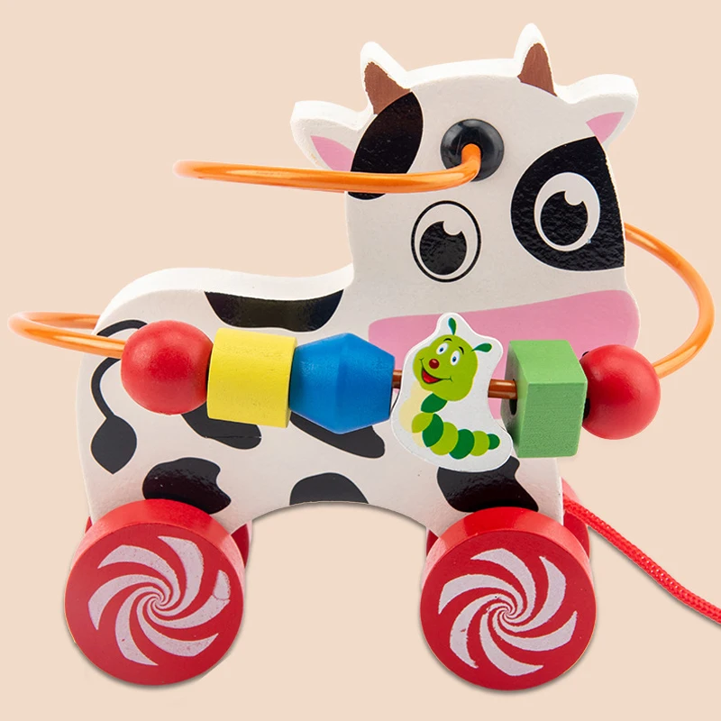 Детские развивающие деревянные игрушки Монтессори с животными автомобиль