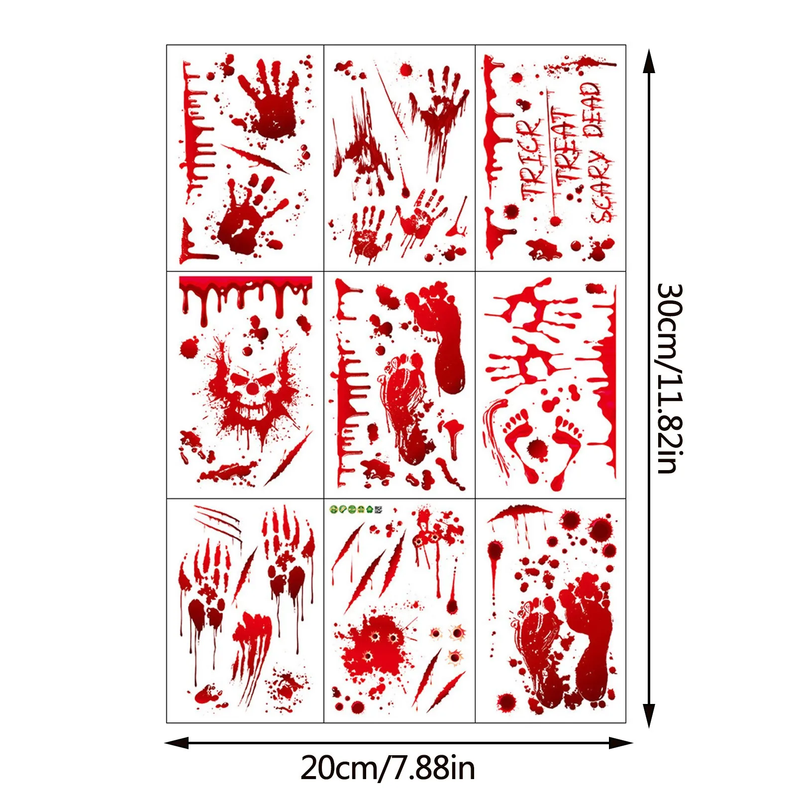 

Removable Happy Halloween Stickers Blood Hands Halloween Decorations for Home Bathroom Toilet Horror Windows Wall Stickers #Z