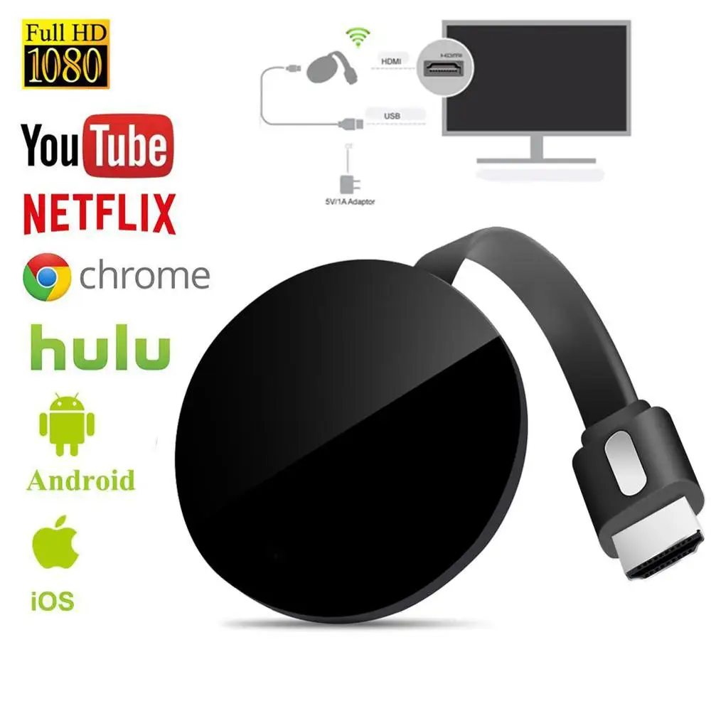 ТВ-карта видео WiFi дисплей ключ HD Цифровой HDMI медиа видео стример ТВ ключ приемник для Chrromecasterk 3-го поколения