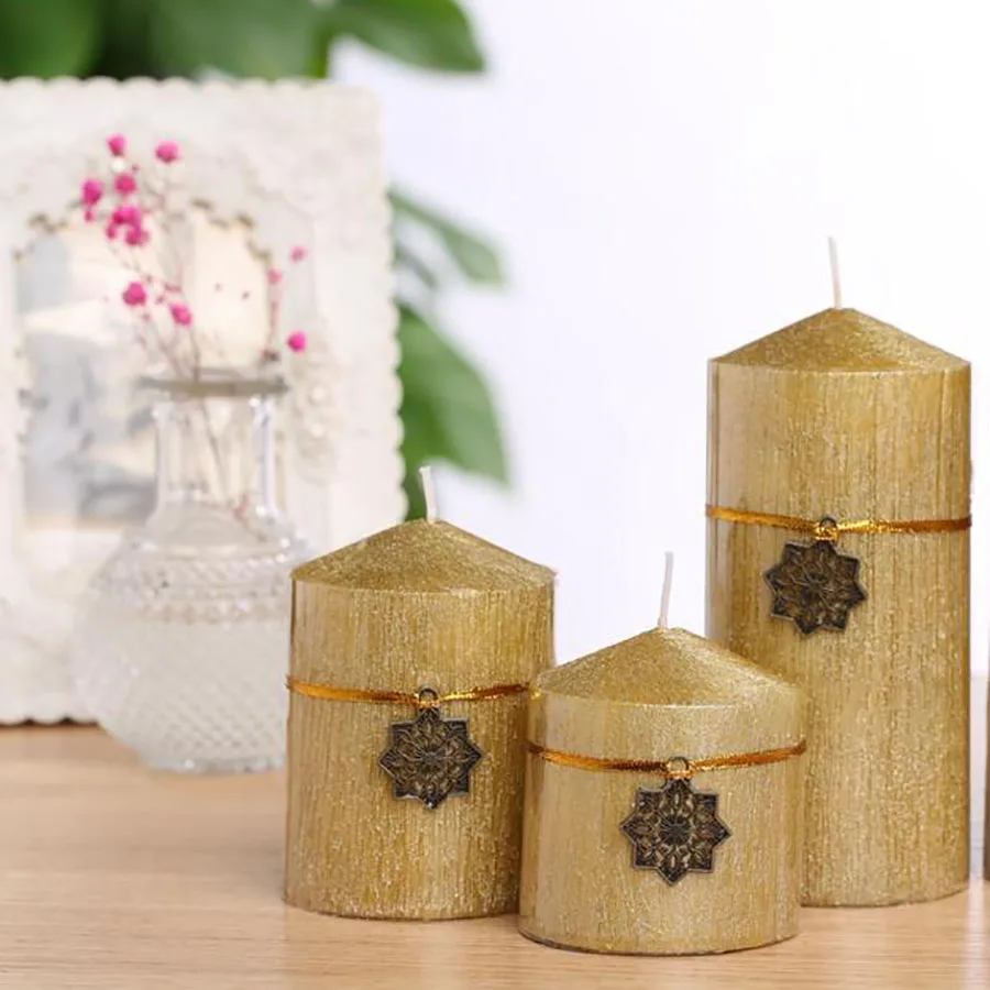 Длинные декоративные церковные свечи золотые на день рождения свадьбу Рождество