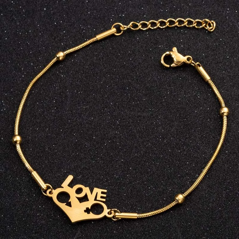 Женские и мужские браслеты FENGLI из нержавеющей стали с сердечками для влюбленных |