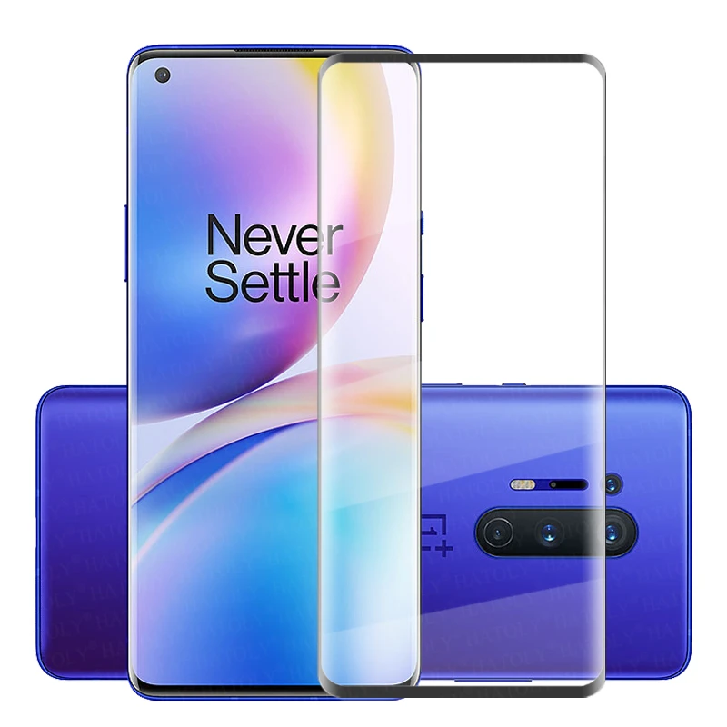 Para vidrio Oneplus 8 Pro Protector de pantalla de vidrio templado 3D cubierta curvada completa One Plus 8 Pro vidrio Protector para Oneplus 8 Pro-0