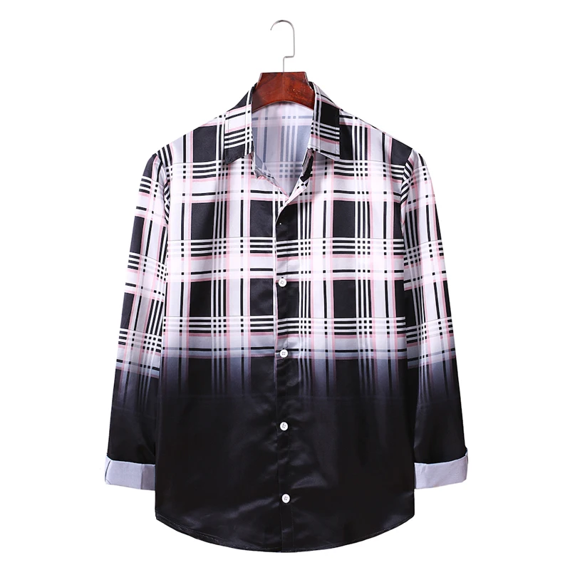 Aoliwen бренд 2020 новая весенняя Повседневная рубашка в клетку мужская хлопковая с