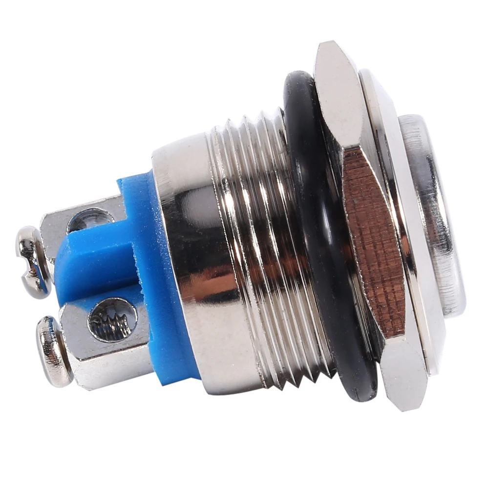 12V 16mm Waterproof Car Vehicle Metal Momentary Push Button ON/OFF Horn Switch flat head | Автомобили и мотоциклы