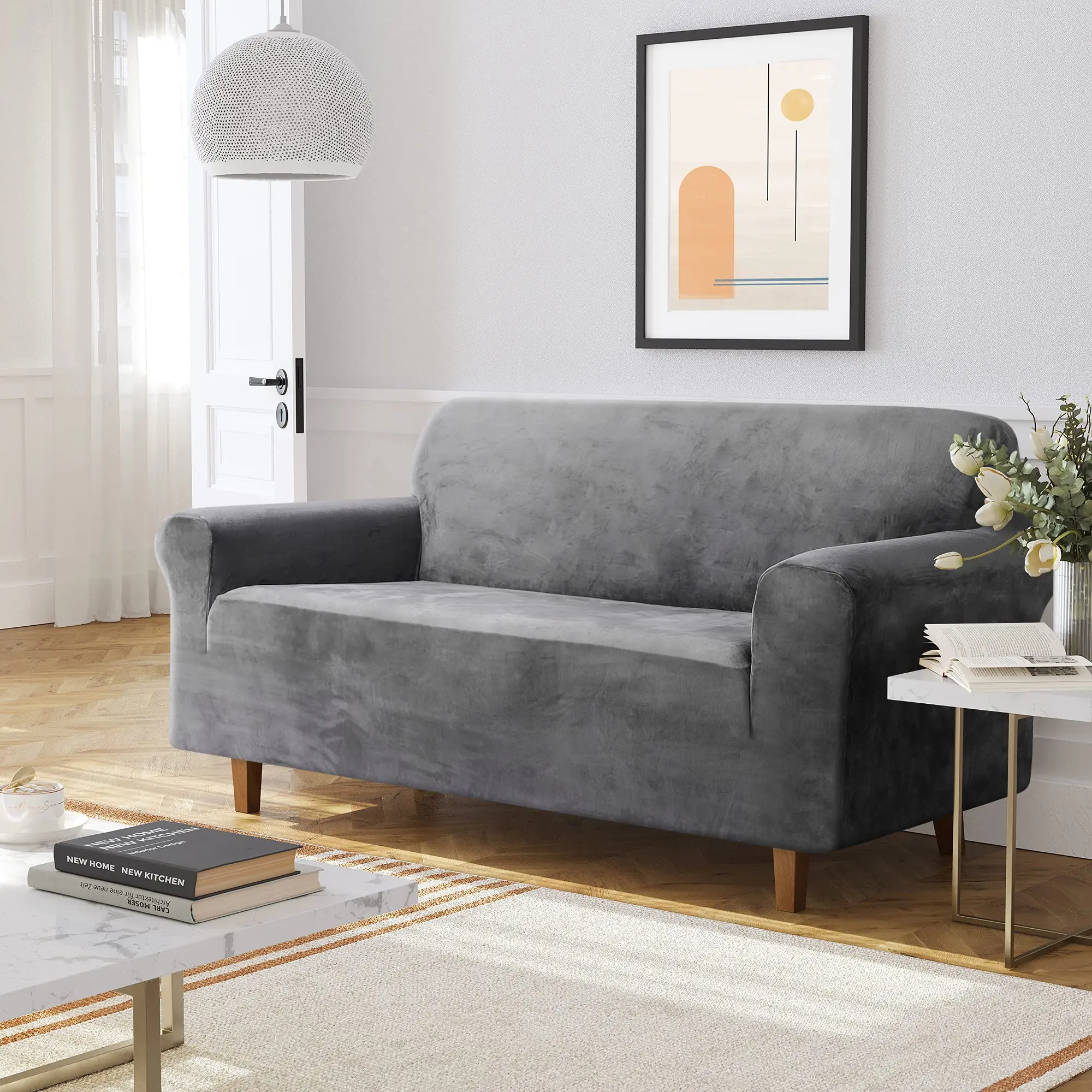 Эластичная мебель для гостиной покрывало кушетки растягивающийся бархатный