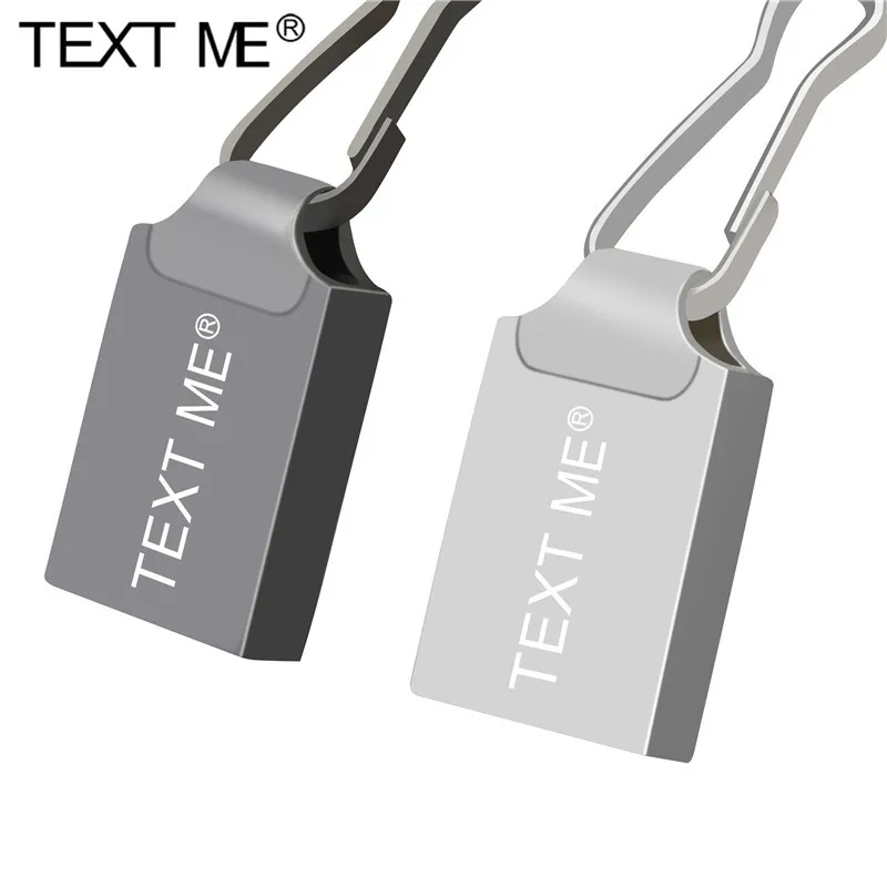 

TEXT ME Metal memory card USB 2.0 32GB 16GB 8GB 4GB Creative U Disk 64GB Lanyard Ultra Mini USB