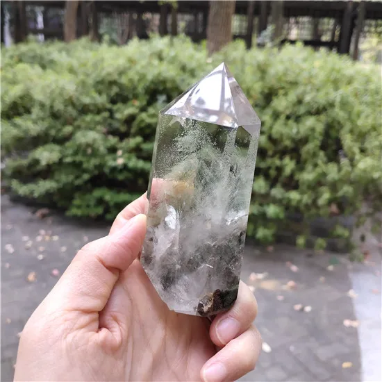 Phantom Himalaya Кристалл башня камень остров кристаллы Wicca Декор натуральный призрак кварц рейке исцеление хрустальные часы Пьер Ислан чакра