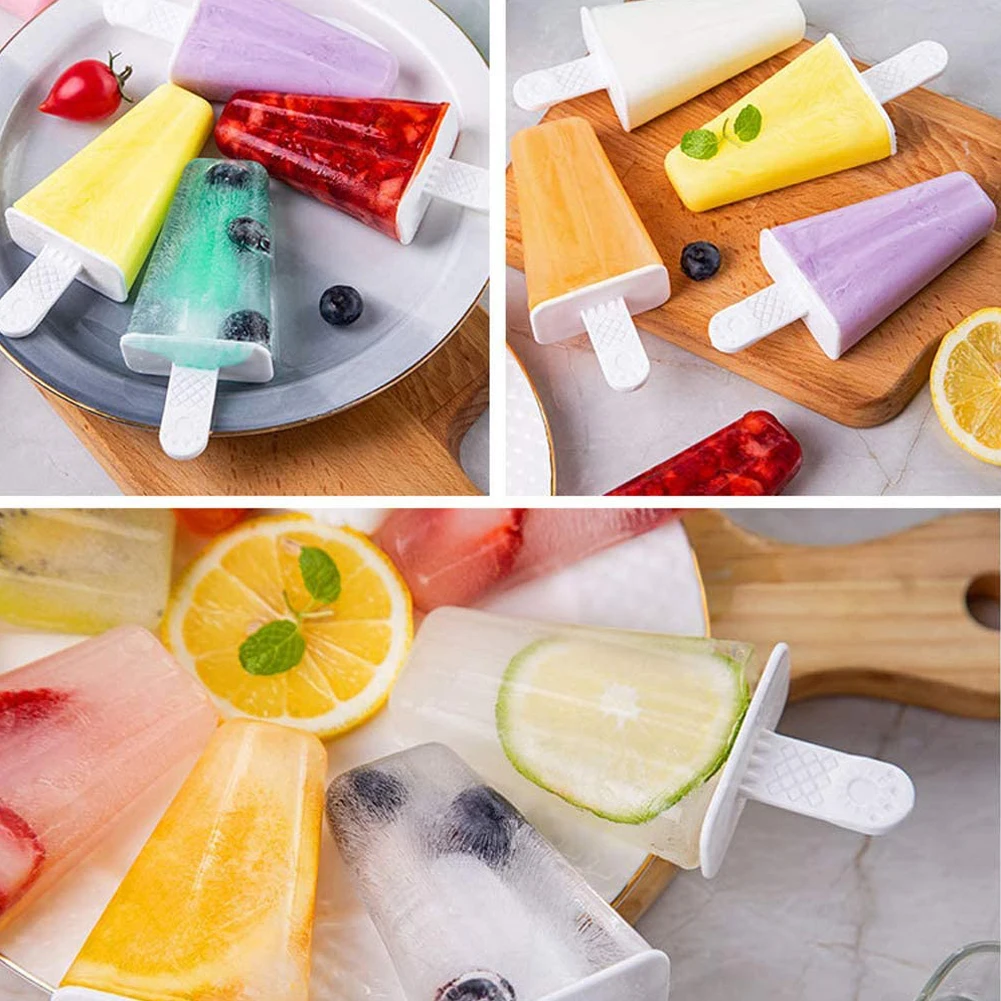 

3PCS Ice Lolly Moulds 10-Hole DIY Silicone Ice Cream Mold With Funnel And Cleaning Brush For Kids Making Ice Lolly Summer Party