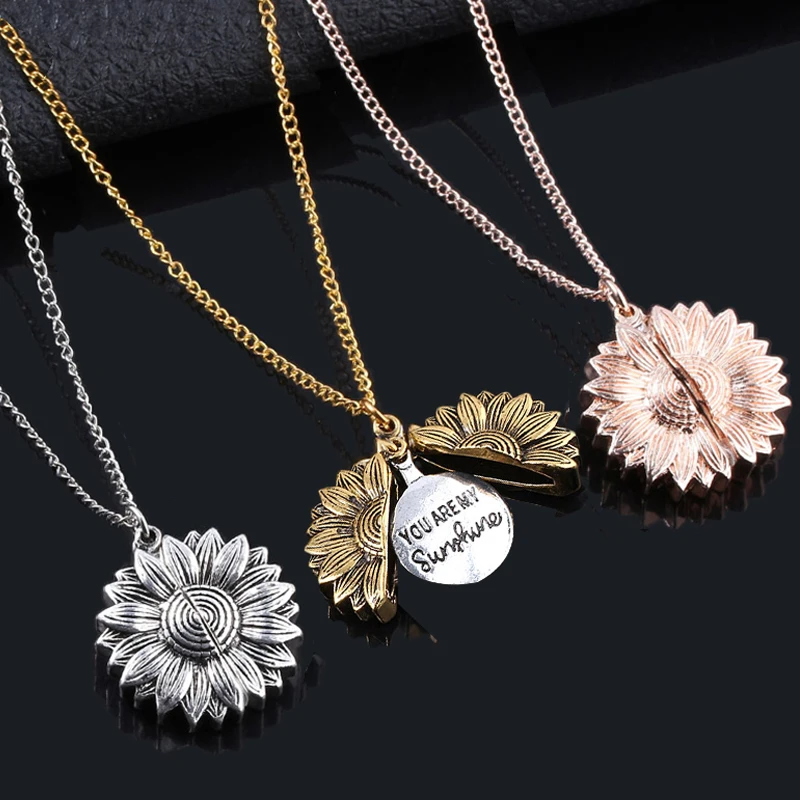 Винтажное ожерелье из подсолнечника You Are My Sunshine медальон открытое на заказ с