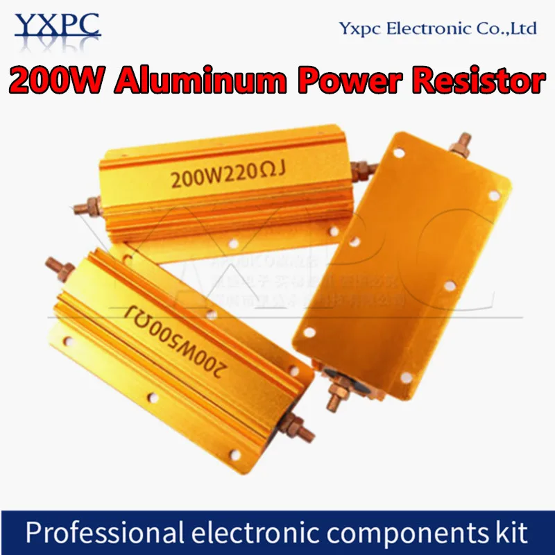 

RX24 200W Aluminum Power Metal Shell Case Wirewound Resistor 0.1~100K 0.33 0.5 1 2 5 6 8 10 20 50 100 120 200 300 1K 5K 10K ohm