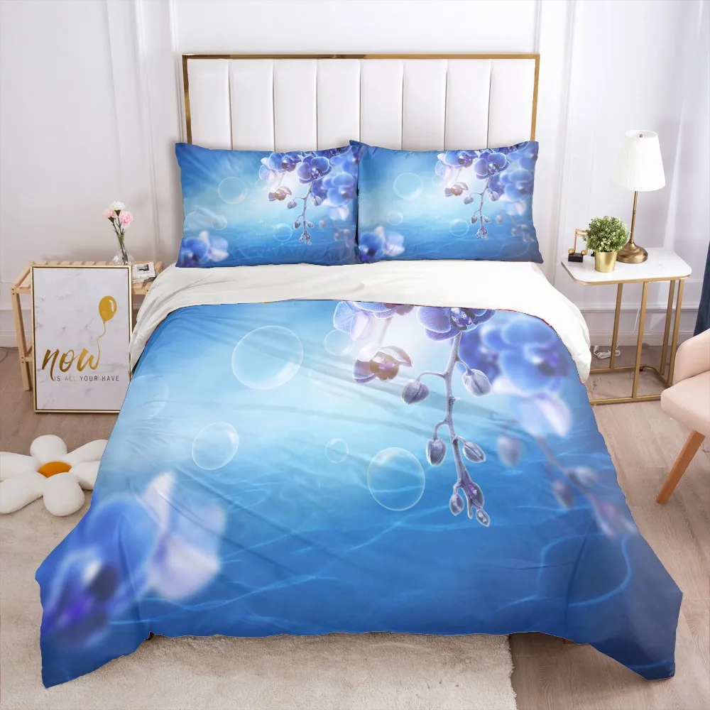 

3D Flowers Desgin Bedding Sets Duvet Cover Set Bed Bedding Bags Pillow Cases Twin Single Double Size White Home Textile
