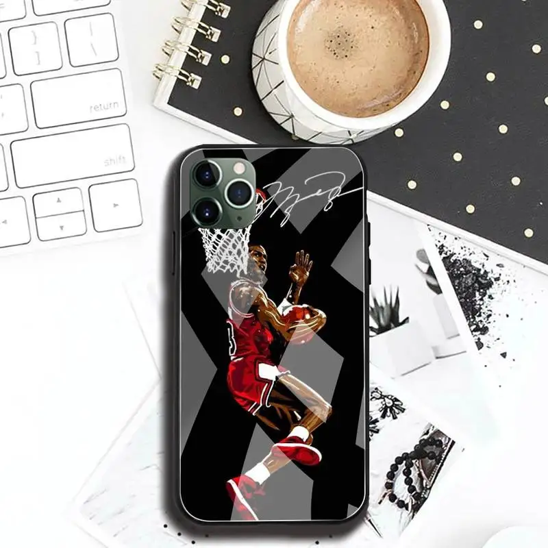 

Basketball 23 Jordan Phone Case Tempered Glass For iPhone 12 pro max mini 11 Pro XR XS MAX 8 X 7 6S 6 Plus SE 2020 case