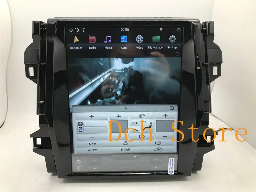 12,1 дюймов вертикальный tesla стиль Android 8,1 автомобильный dvd-плеер gps для Toyota Fortuner для авто AC px6 carplay