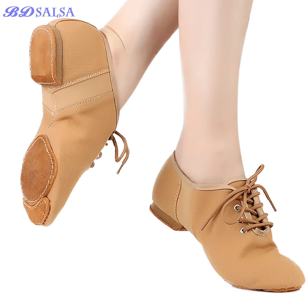 Professional Ballet Body Shoes Adult Jazz Dance Shoes Soft Bottom Breathable Cat Claw Indoor Teacher Exercise Shoes Canvas Lace