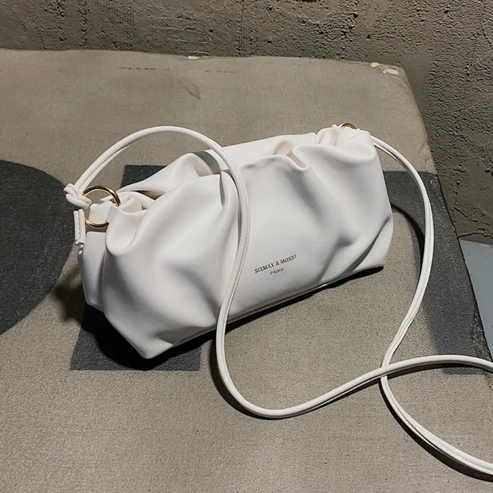 

Простые плиссированные женские сумки на плечо, Модные Новые однотонные сумки-мессенджеры через плечо для женщин, повседневные кошельки-кла...