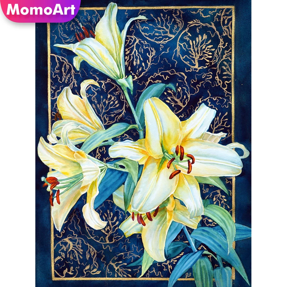 

MomoArt 5D DIY Алмазная вышивка Лили полная площадь Алмазная мозаика цветы рукоделие Алмазная Живопись вышивка крестом наборы украшения для дома