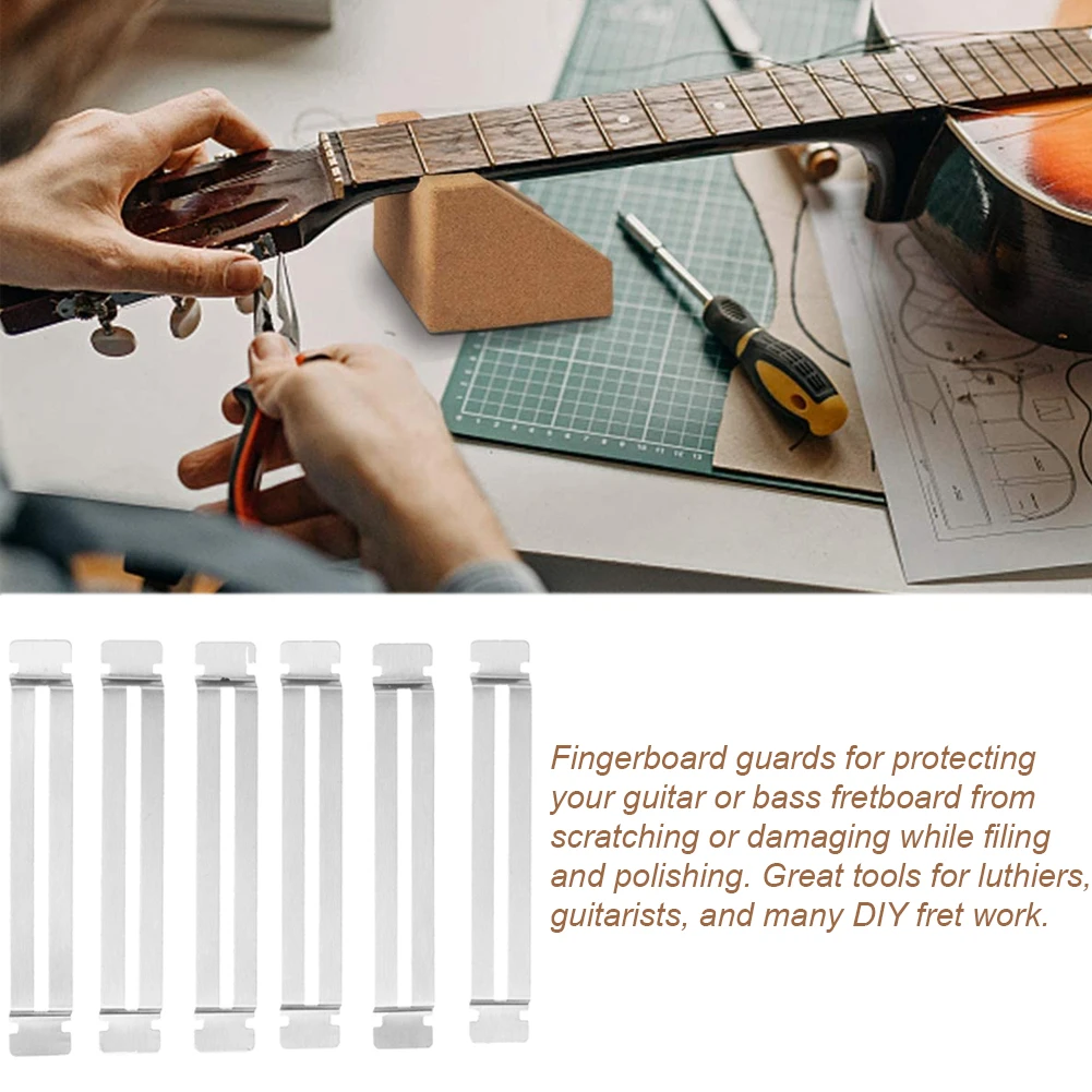 

Guitar Fret Repairing Tool Stainless Steel Fretboard Guard Protector Fretwire File Sanding Cleaning Polish Luthier Tool 6pcs