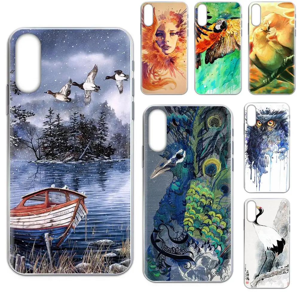 Мягкие узоры распродажа птица акварельная картина для Apple iPhone 4 4S 5 5C 5S SE SE2 6 6S 7 8 11