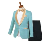 ЖАККАРДОВЫЕ мужские костюмы, 2 предмета, с отложным воротником и шалью, новинка 2022, модная мужская одежда для брака, свадебная одежда для жениха, Terno Masculino Slim fit