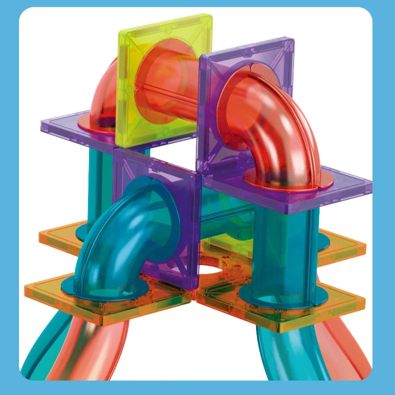 

3-6 Years Steam Building Blocks Color Window Assembly Magnetic Track Ball Pipeline Montessori Kindergarten Children Toys Block