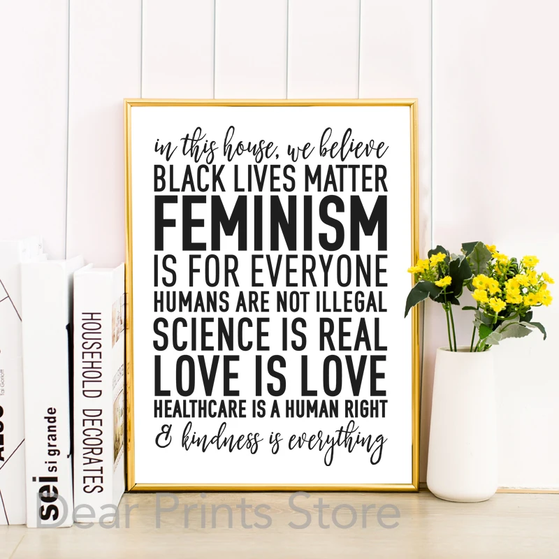 Художественные принты феминизма черная живая материя любовь цитата плакат права