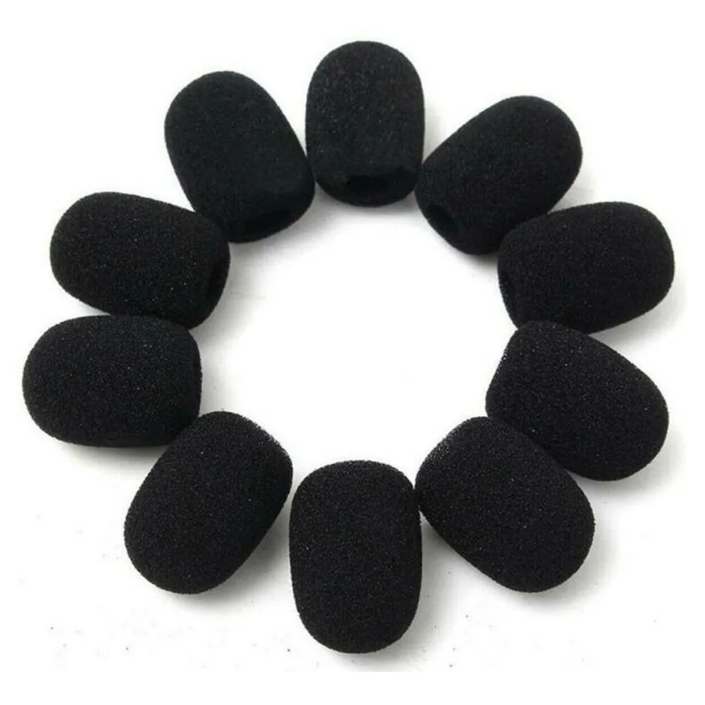 

10 Pieces Of Headset Headset 28*23*8mm Microphone Windshield Sponge Cover Suitable For Gaming Headset Microphone Black