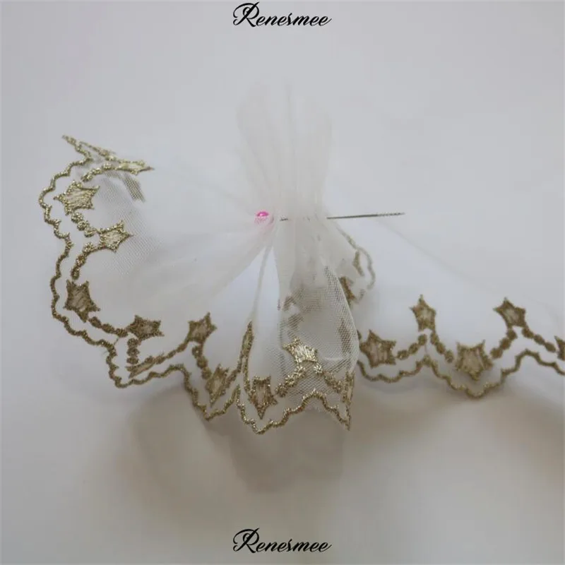 2 ярда ручные аксессуары для одежды сделай сам с золотой вышивкой в виде сетки