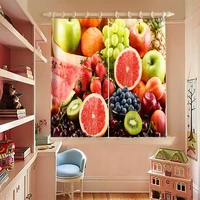 3d blackout curtains orange apple grapes fruit series pattern bedroom short curtains thicken fabric kitchen curtains be c008