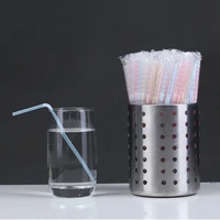 1000pcs 0 4cm bendable cold drink shop supplies disposable straw independent plastic packaging drink cup colored milk tea straw