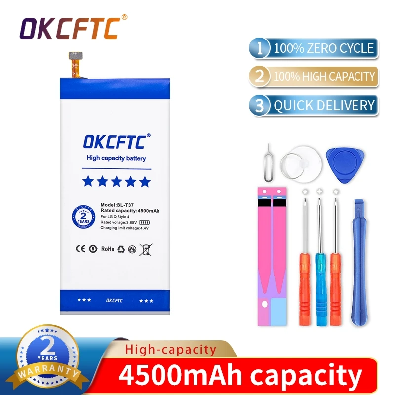 

OKCFTC BL-T37 4500mAh Battery For LG Q Stylo 4 Q710 Q710MS LM-Q710CS LM-Q710MS Batteries