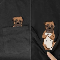 cloocl funny t shirt fashion brand summer pocket boxer printed t shirt hip hop tops cotton pet dog tees