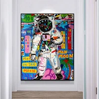 modern abstract street graffiti pop art astronaut poster canvas painting print on wall picture for living kids room home decor