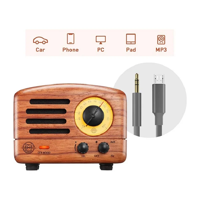 Деревянный Ретро FM-радиоприемник MUZEN OTR ручной работы мини Bluetooth-динамик