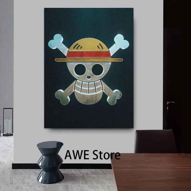 Эмблема Luffy логотип цельный плакат холст настенные художественные украшения