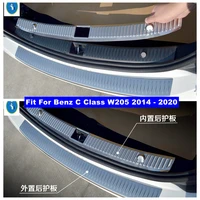 accessories tail rear bumper protector plate cover guard protection cover trim fit for mercedes benz c class w205 2014 2021