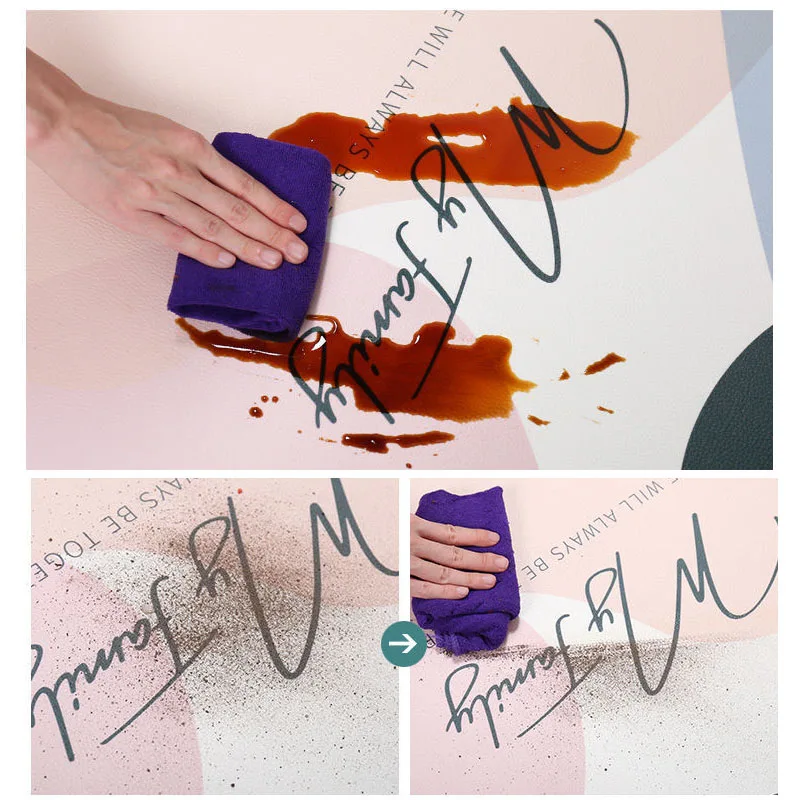 

PVC Leather Kitchen Rug Entrance Doormat Hallway Balcony Bedroom Floor Decoration Long Carpet Pattern Bathroom Anti-Slip Tapis