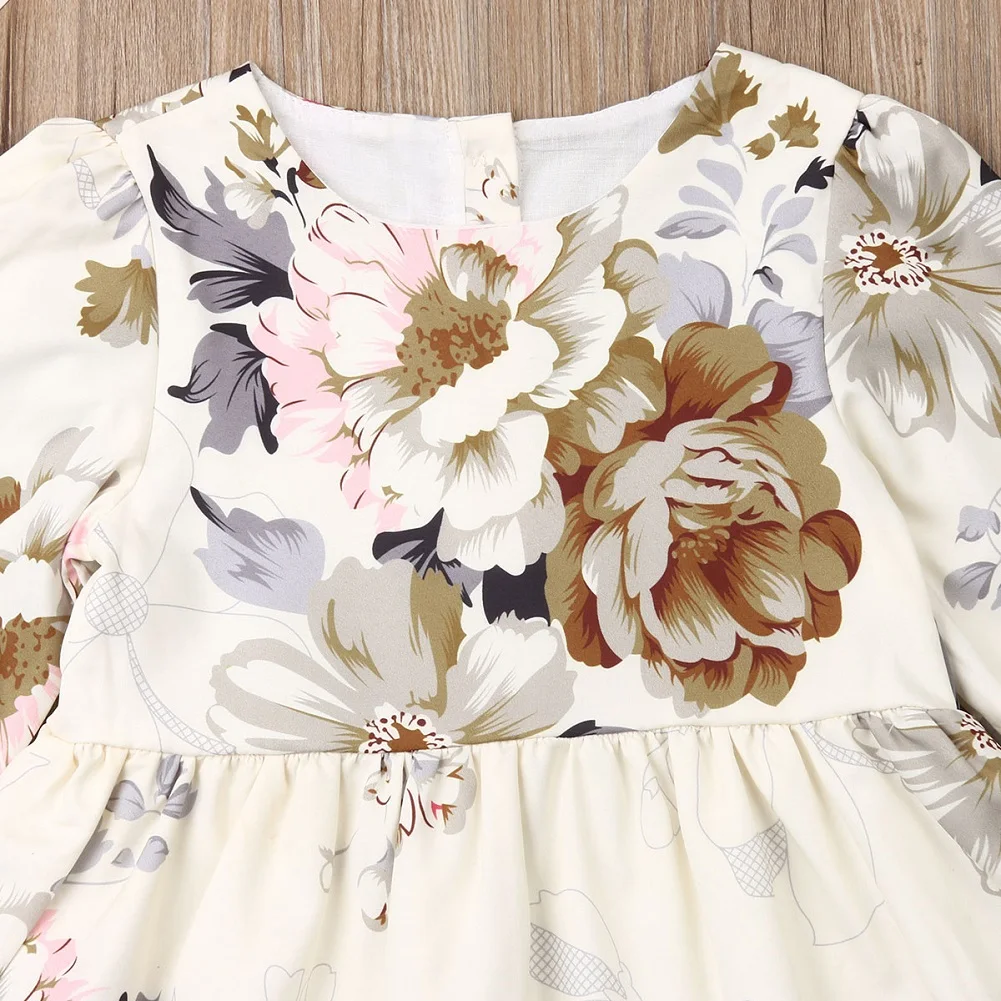 Boutique Girl Dress 2019 Toddler Kids Baby Girls Long Sleeves Floral Casual Holiday Tutu Dresses | Детская одежда и обувь