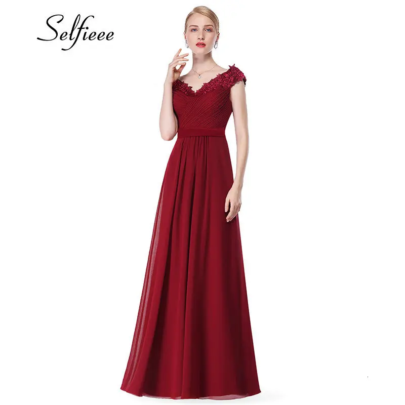 Women Summer Dress Plus Size Elegant A Line V Neck Off Shoulder Long Chiffon Appliques Lace Party Dress Vestidos Robe Femme