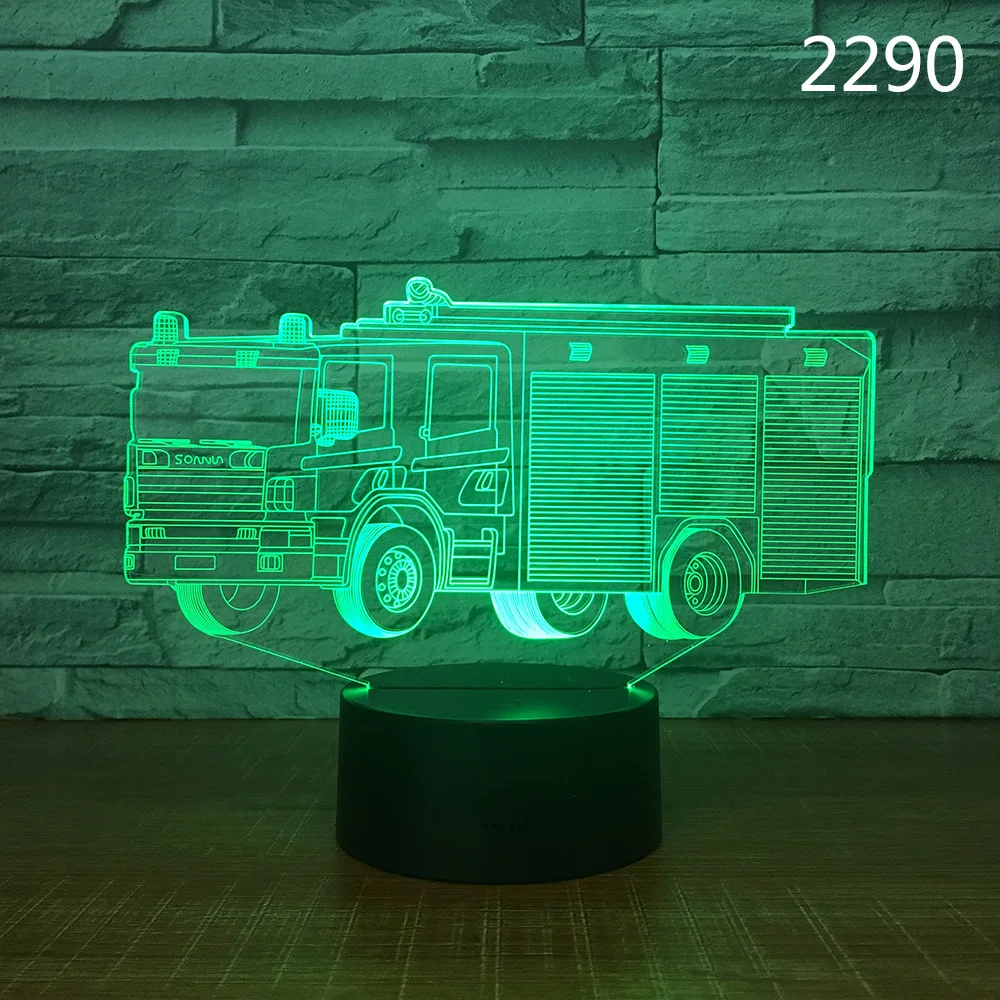 

Crane Truck Fire Car School Bus Design Acrylic Cars 7/16 Colors Change 3D Illusion Boys Kids Gifts 1pc Drop Shipping