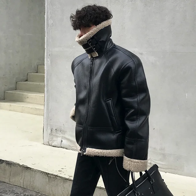 Короткое пальто IEFB из искусственной овечьей шерсти новинка Мужская трендовая