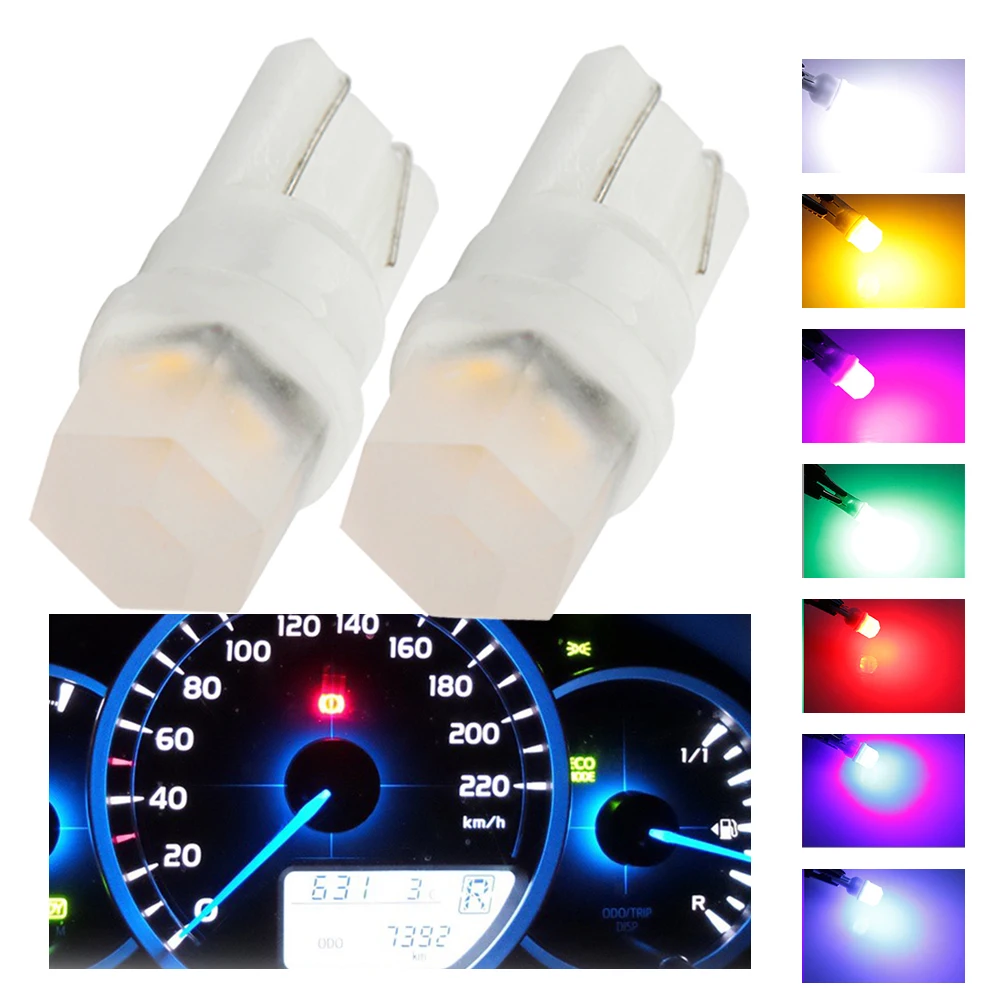 

10Pcs Ceramic T10 W5W LED Bulb 194 168 Led Canbus 4SMD 3014 Car Interior Lights Wedge Side Marker Clearance Auto Lamp 12V