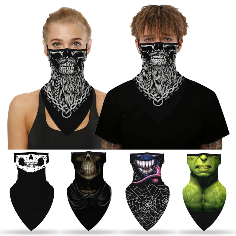 Мода для взрослых с принтом скелета Балаклава Лыжная бандана уход за кожей лица