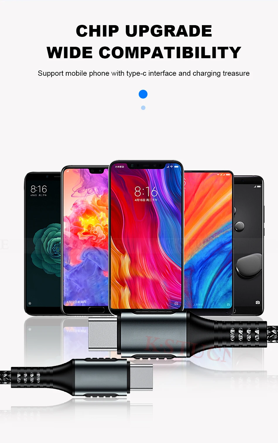 Usb type-C кабель для USB C кабель для быстрой зарядки зарядный кабель для samsung Note10 S10 Plus Xiaomi Quick Charge 4,0 USB C кабель