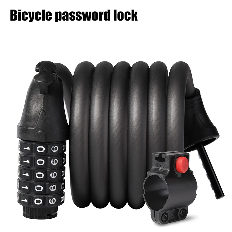 

Bicycle Lengthened Thickened Cable Lock Mountain Bike Highway Motorcycle Wire Lock Five Position Password Lock