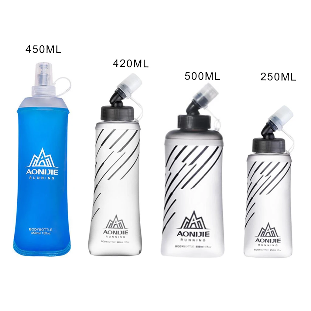 

Collapsible Water Bottle 250/420/450/500ml Soft Flask Portable for Running, Fitness, Workout for Ultra , Hiking ,Cycling