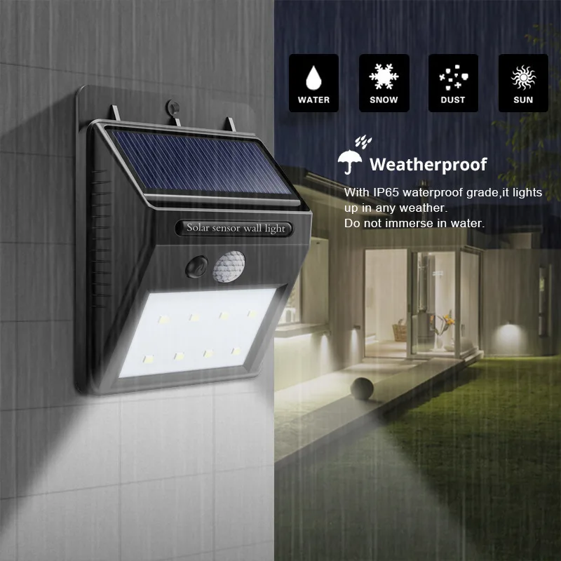 

20/144 LED Solar Light Outdoor Solar Lamp PIR Motion Sensor Solar Powered Sunlight Street Light for Garden Decoration Wall Light