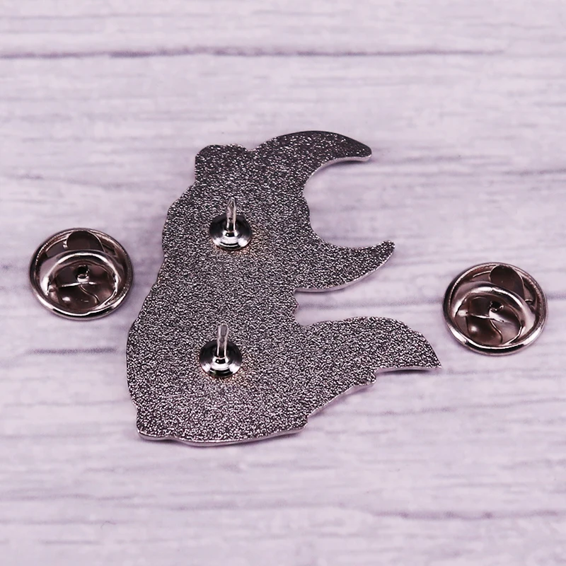 Блестящие блестящие значки в виде синей Луны волка рюкзака шляпы сумки воротника