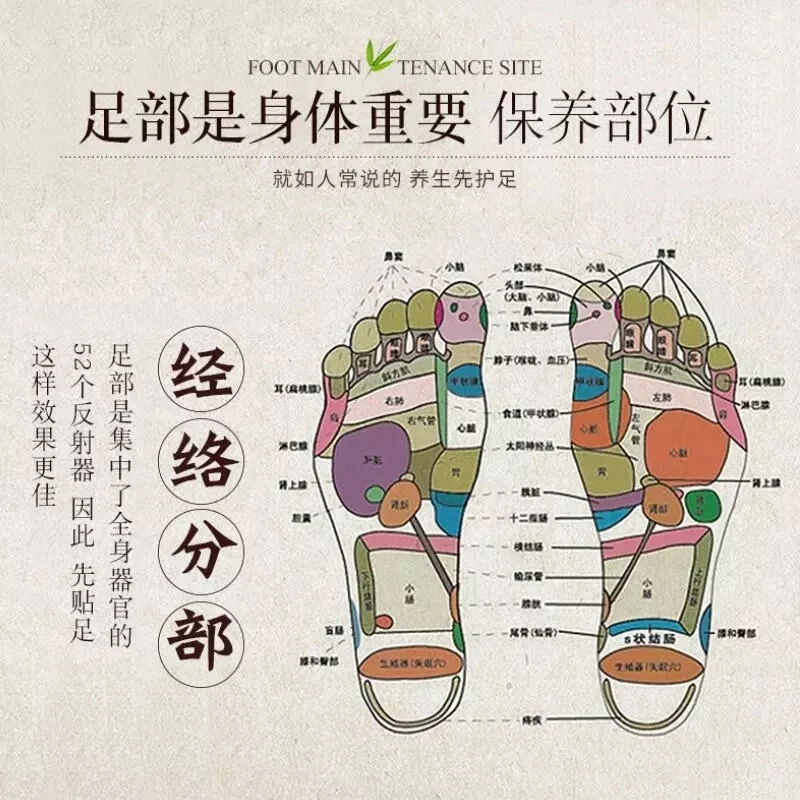 

10pcs Tradition Chinese Medicine Detox Foot Patch Bamboo Vineger Wormwood Improve Sleep Slimming Foot Care Pad
